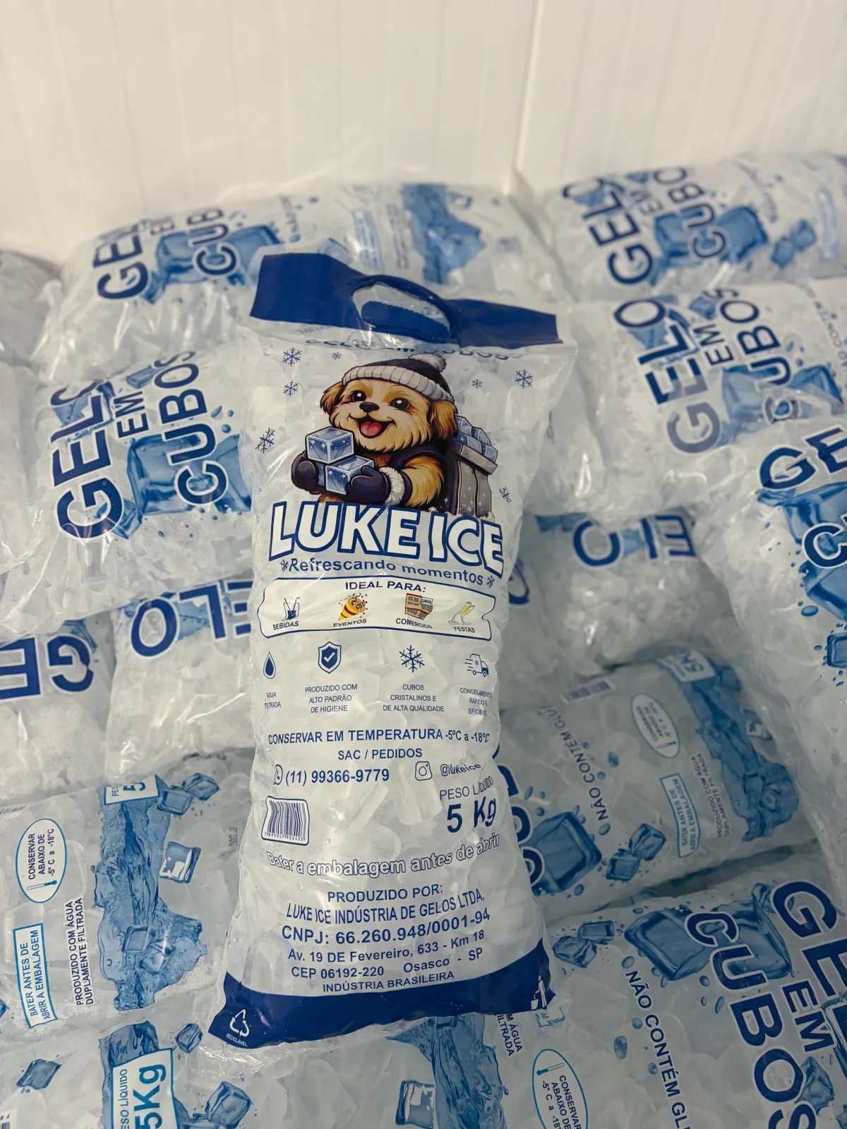 Sacos de gelo de 5 kg da Luke Ice